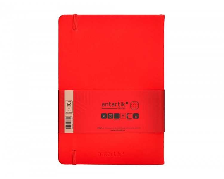 Cuaderno con gomilla antartik notes tapa dura a5 hojas puntos rojo 100 hojas 80 gr fsc