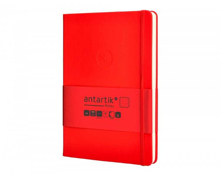 Cuaderno con gomilla antartik notes tapa dura a5 hojas puntos rojo 100 hojas 80 gr fsc