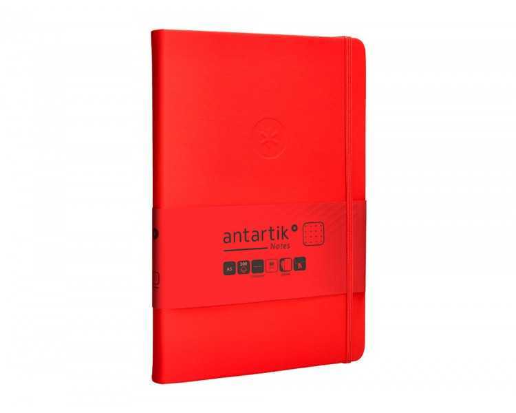Cuaderno con gomilla antartik notes tapa dura a5 hojas puntos rojo 100 hojas 80 gr fsc