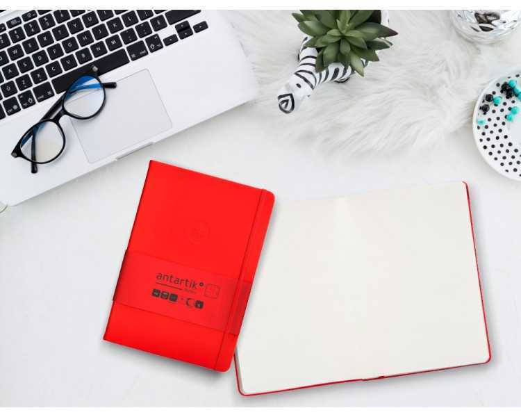 Cuaderno con gomilla antartik notes tapa dura a5 hojas puntos rojo 100 hojas 80 gr fsc