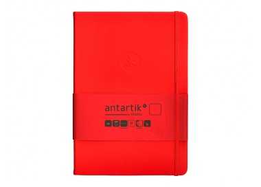 Cuaderno con gomilla antartik notes tapa dura a5 hojas lisas rojo 100 hojas 80 gr fsc