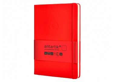 Cuaderno con gomilla antartik notes tapa dura a5 hojas lisas rojo 100 hojas 80 gr fsc