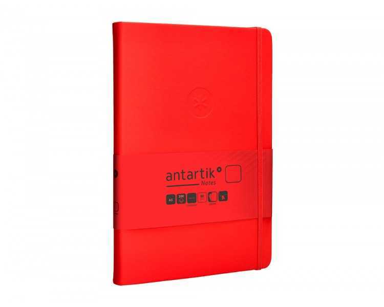 Cuaderno con gomilla antartik notes tapa dura a5 hojas lisas rojo 100 hojas 80 gr fsc