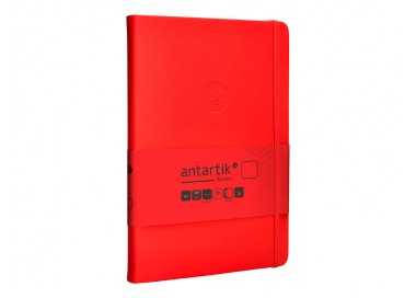 Cuaderno con gomilla antartik notes tapa dura a5 hojas lisas rojo 100 hojas 80 gr fsc
