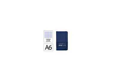 Cuaderno con gomilla antartik notes tapa dura a6 hojas cuadricula azul marino 100 hojas 80 gr fsc