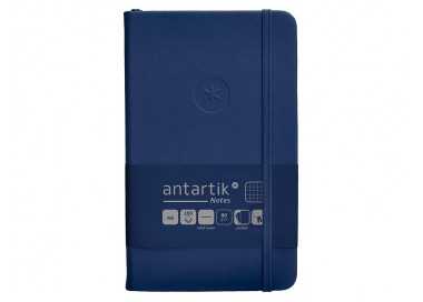 Cuaderno con gomilla antartik notes tapa dura a6 hojas cuadricula azul marino 100 hojas 80 gr fsc