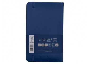Cuaderno con gomilla antartik notes tapa dura a6 hojas cuadricula azul marino 100 hojas 80 gr fsc