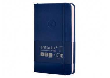 Cuaderno con gomilla antartik notes tapa dura a6 hojas cuadricula azul marino 100 hojas 80 gr fsc