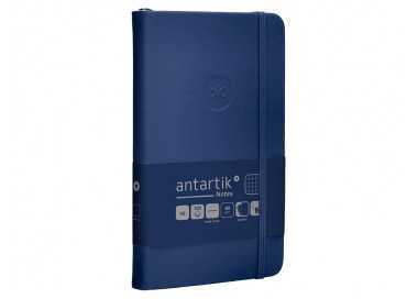Cuaderno con gomilla antartik notes tapa dura a6 hojas cuadricula azul marino 100 hojas 80 gr fsc