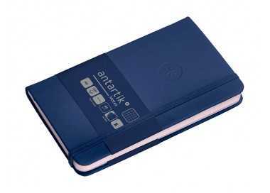 Cuaderno con gomilla antartik notes tapa dura a6 hojas cuadricula azul marino 100 hojas 80 gr fsc
