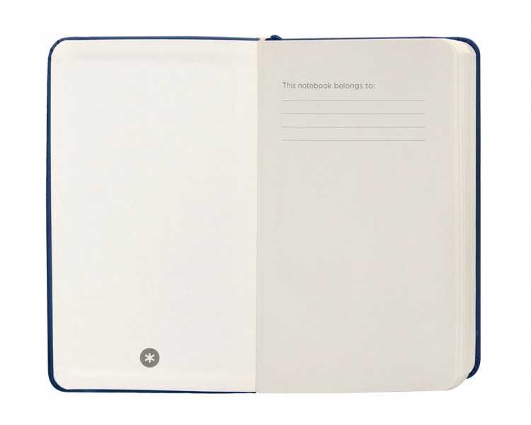 Cuaderno con gomilla antartik notes tapa dura a6 hojas cuadricula azul marino 100 hojas 80 gr fsc