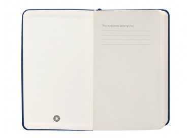 Cuaderno con gomilla antartik notes tapa dura a6 hojas cuadricula azul marino 100 hojas 80 gr fsc