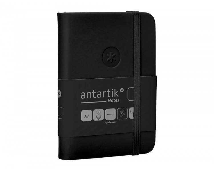 Cuaderno con gomilla antartik notes tapa dura a7 hojas lisas negro 80 hojas 80 gr fsc