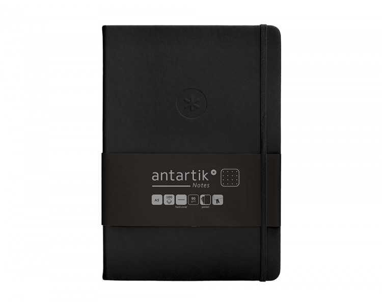 Cuaderno con gomilla antartik notes tapa dura a5 hojas puntos negro 100 hojas 80 gr fsc