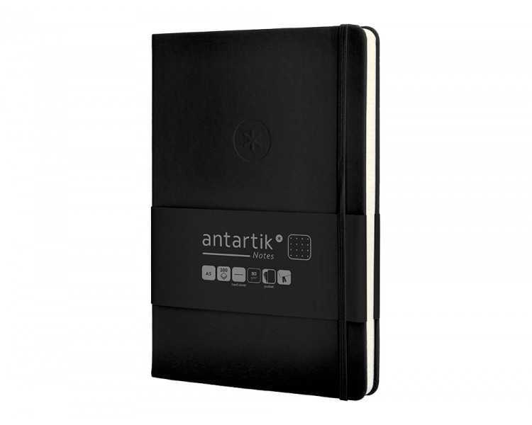Cuaderno con gomilla antartik notes tapa dura a5 hojas puntos negro 100 hojas 80 gr fsc