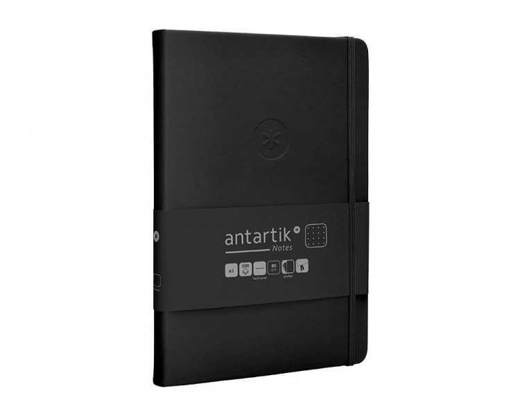 Cuaderno con gomilla antartik notes tapa dura a5 hojas puntos negro 100 hojas 80 gr fsc