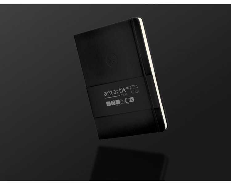 Cuaderno con gomilla antartik notes tapa dura a5 hojas puntos negro 100 hojas 80 gr fsc