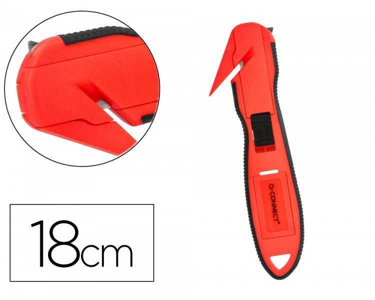 Cuter q-connect de seguridad xd-g03 con cuchilla ancha fija oculta para evitar cortes con 2 cuchillas de repuest0