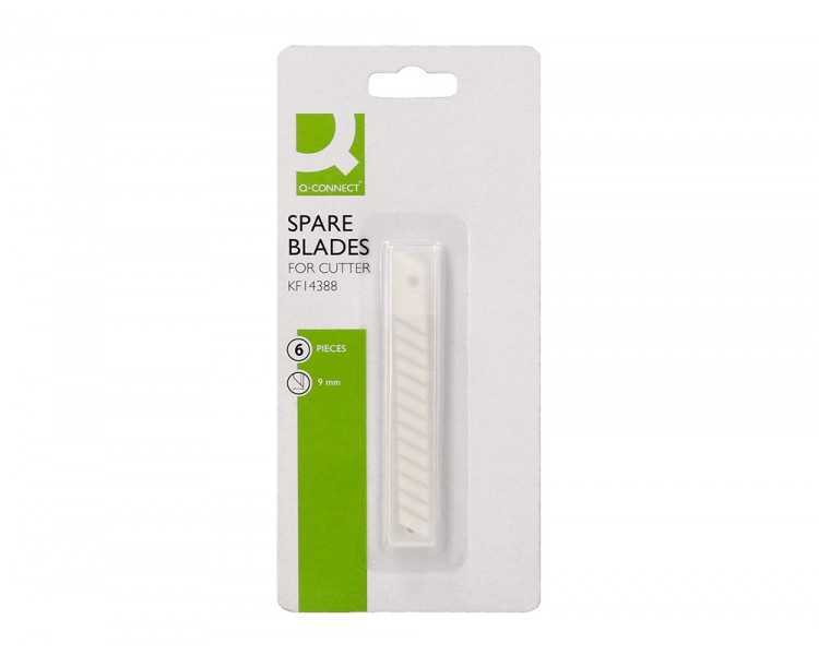Repuesto cuter estrecho ceramico q-connect 9mm blister de 6 unidades para cuter kf14388