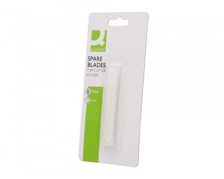 Repuesto cuter estrecho ceramico q-connect 9mm blister de 6 unidades para cuter kf14388