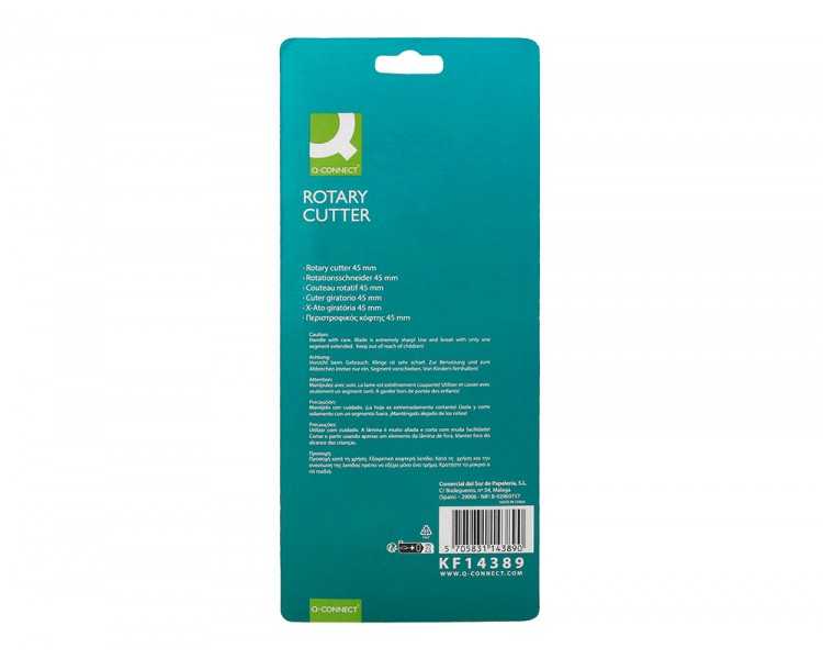 Cuter rotativo q-connect cuchilla circular 45 mm 22x56x165 mm