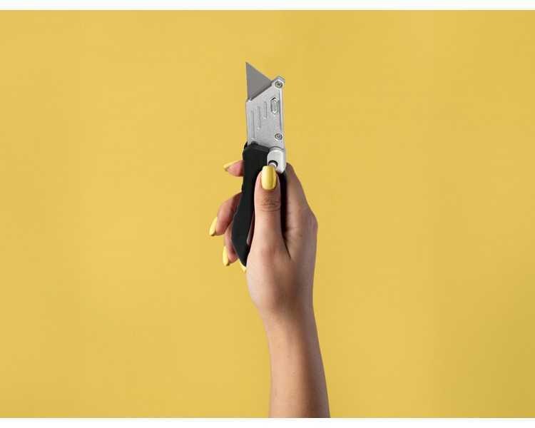 Cuter q-connect plegable xd-925 con mecanismo de cambio rapido cuchilla ancha mango antideslizante