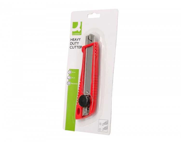 Cuter q-connect xd-190 con protector metalico de cuchilla ancha de carbono y bloqueo de la hoja por rueda