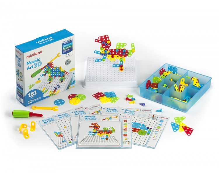 Juego didactico miniland mosaic art 3d 180 piezas