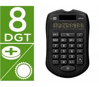 Calculadora liderpapel bolsillo xf43 8 digitos solar y pilas color negro 94x59,5x10,5mm