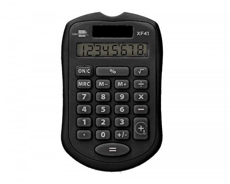 Calculadora liderpapel bolsillo xf43 8 digitos solar y pilas color negro 94x59,5x10,5mm