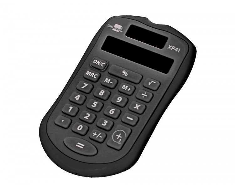 Calculadora liderpapel bolsillo xf43 8 digitos solar y pilas color negro 94x59,5x10,5mm