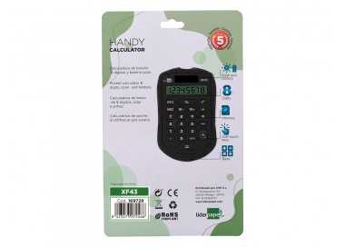 Calculadora liderpapel bolsillo xf43 8 digitos solar y pilas color negro 94x59,5x10,5mm