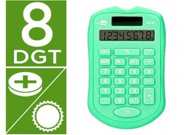 Calculadora liderpapel bolsillo xf42 8 digitos solar y pilas color verde 94x59,5x10,5mm