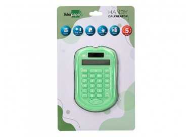 Calculadora liderpapel bolsillo xf42 8 digitos solar y pilas color verde 94x59,5x10,5mm