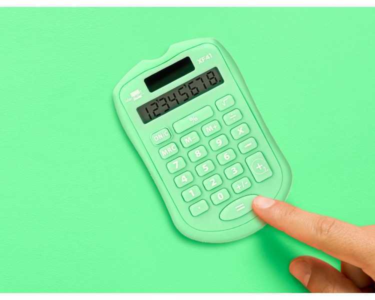 Calculadora liderpapel bolsillo xf42 8 digitos solar y pilas color verde 94x59,5x10,5mm