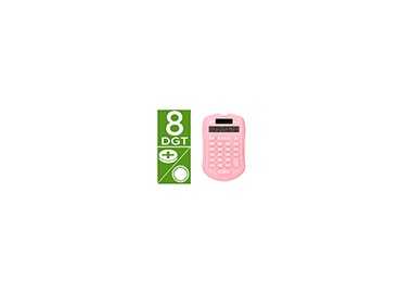 Calculadora liderpapel bolsillo xf41 8 digitos solar y pilas color rosa 94x59,5x10,5mm