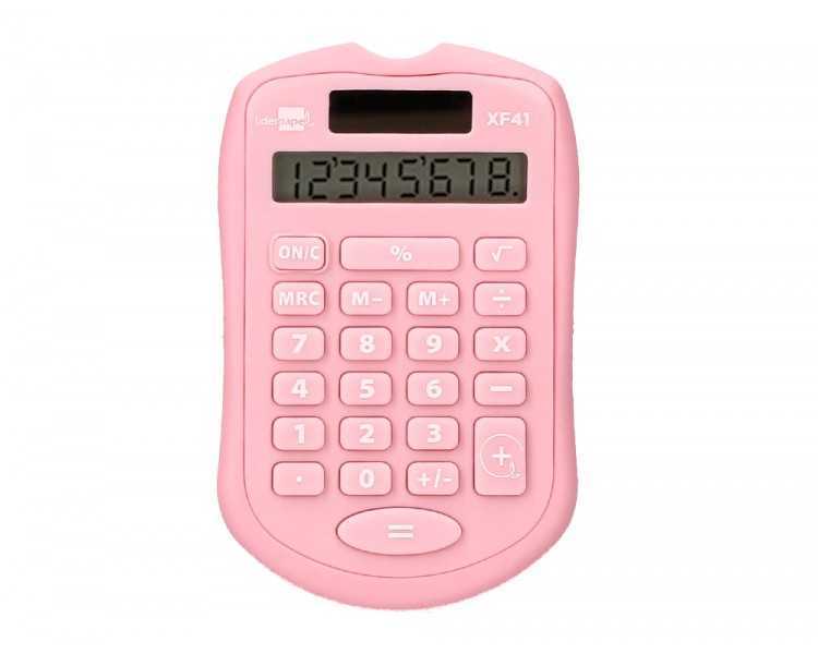 Calculadora liderpapel bolsillo xf41 8 digitos solar y pilas color rosa 94x59,5x10,5mm