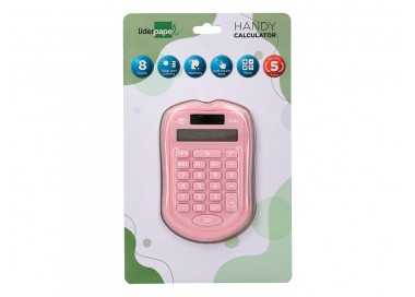 Calculadora liderpapel bolsillo xf41 8 digitos solar y pilas color rosa 94x59,5x10,5mm