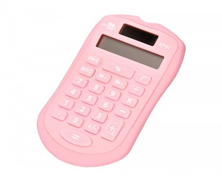 Calculadora liderpapel bolsillo xf41 8 digitos solar y pilas color rosa 94x59,5x10,5mm