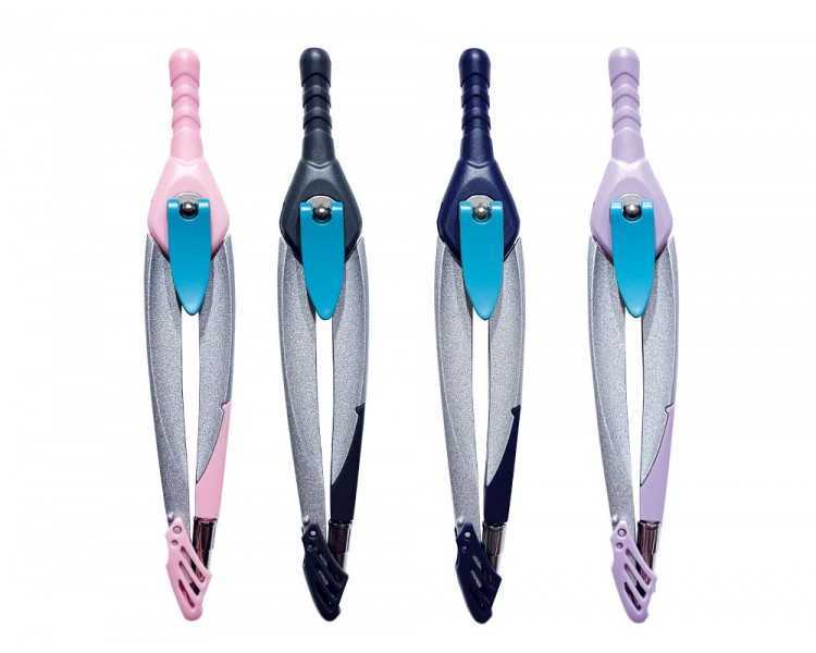 Compas liderpapel lock device con adaptador universal y tubo de minas expositor con 12 unidades colores surtidos