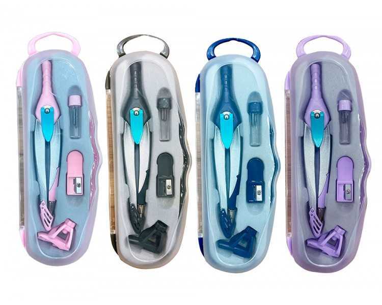 Compas liderpapel lock device con adaptador universal y tubo de minas expositor con 12 unidades colores surtidos