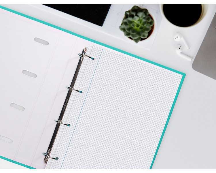 Recambio liderpapel a4 200+50 hojas 90g/m2 cuadro 4 mm con margen 4 taladros
