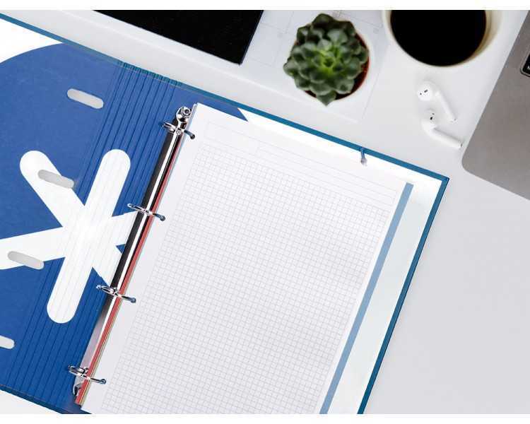 Recambio liderpapel a4 200+50 hojas 90g/m2 cuadro 5 mm 4 taladros bandas de 5 colores