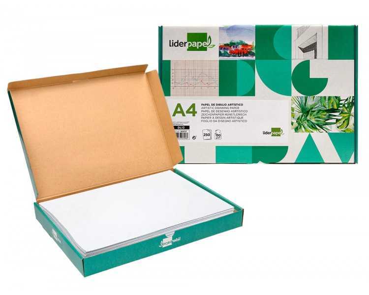 Papel dibujo liderpapel 210x297 mm 130 gr sin recuadro din a4 hoja