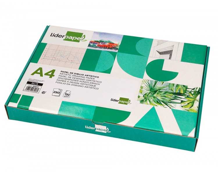Papel dibujo liderpapel 210x297 mm 130 gr sin recuadro din a4 hoja