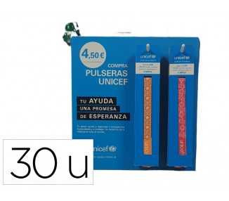 Pulsera de tela unicef expositor de 30 unidades surtidas