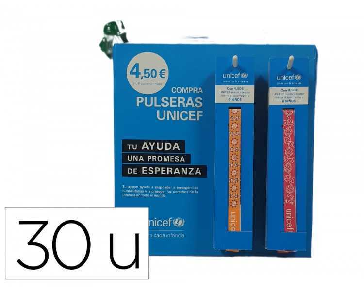Pulsera de tela unicef expositor de 30 unidades surtidas