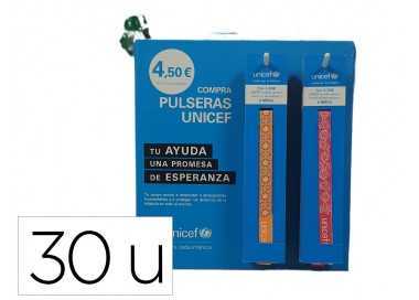 Pulsera de tela unicef expositor de 30 unidades surtidas