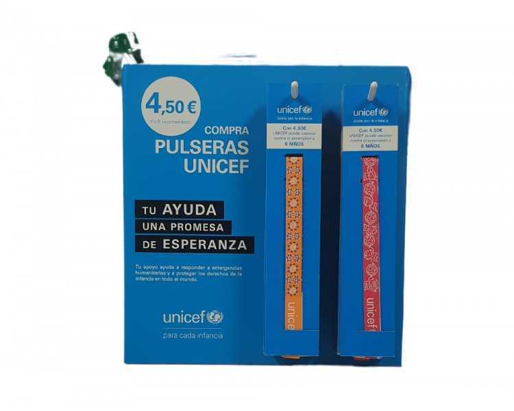 Pulsera de tela unicef expositor de 30 unidades surtidas