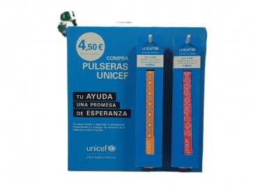 Pulsera de tela unicef expositor de 30 unidades surtidas